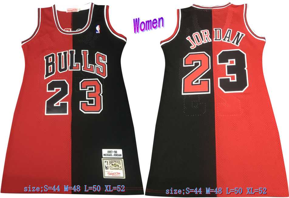 Women Bulls 23 Michael Jordan Split Black Red 1997-98 Hardwood Classics Mesh Jersey,We sell and wholesale Women Bulls 23 Michael Jordan Split Black Red 1997-98 Hardwood Classics Mesh Jersey on line form chian!